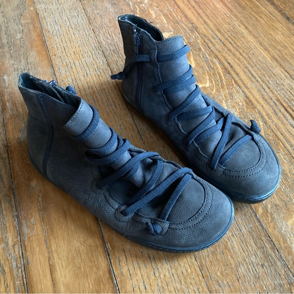 Camper Peu Cami Leather Lace Up Ankle Boot Gray Black 38 8 - Picture 2 of 7